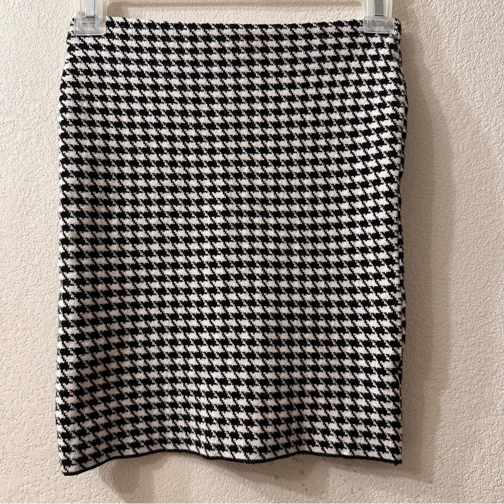 Librariancore Fashion Nova Houndstooth Black and White Pencil Skirt mini XS